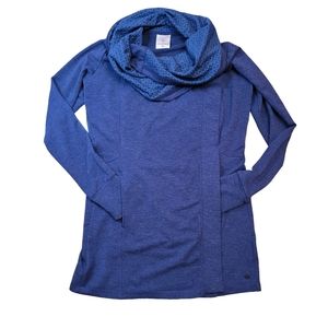 Shambhala Yoga Wrap Long Sleeve Sweater, Size Small, Blue